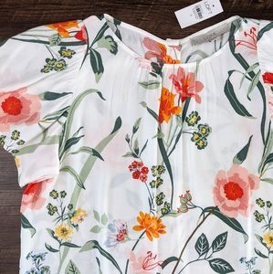 NWT Loft White Floral Blouse
